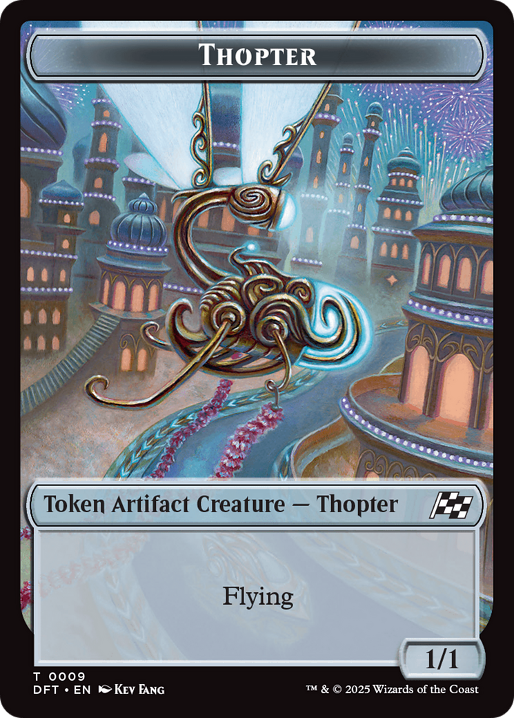 Golem (0015) // Thopter (0009) Double-Sided Token [Aetherdrift Tokens] | Rock City Comics