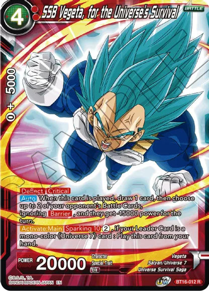 SSB Vegeta, for the Universe's Survival (BT16-012) [Realm of the Gods] | Rock City Comics