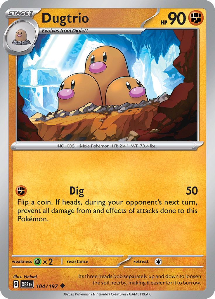 Dugtrio (104/197) [Scarlet & Violet: Obsidian Flames] | Rock City Comics