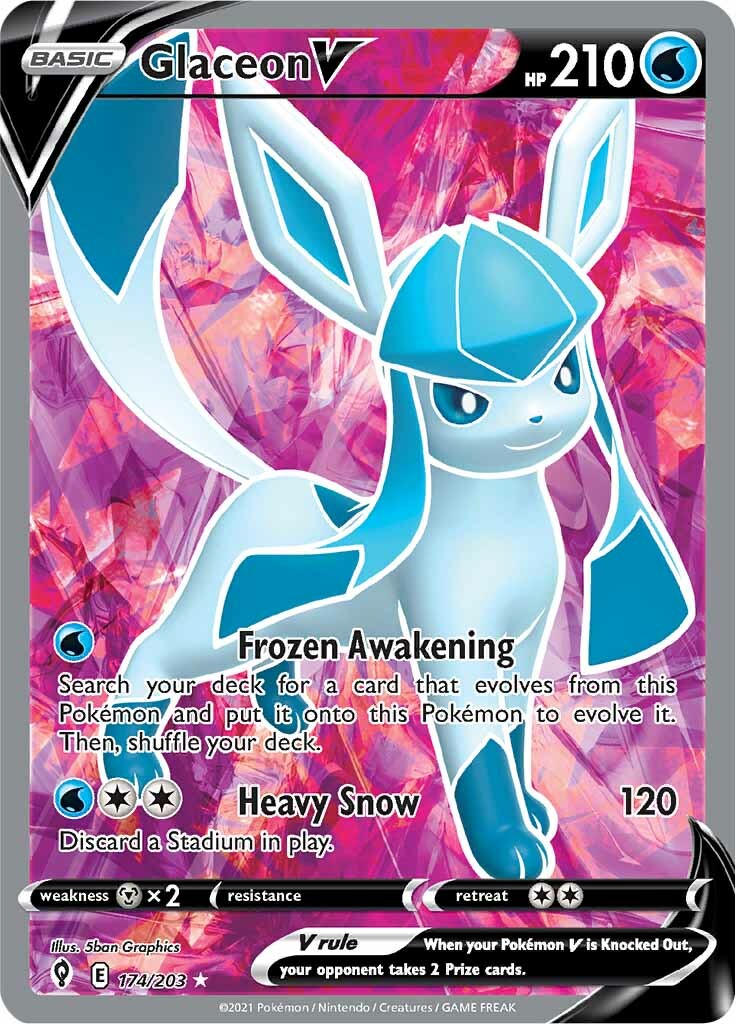 Glaceon V (174/203) [Sword & Shield: Evolving Skies] | Rock City Comics