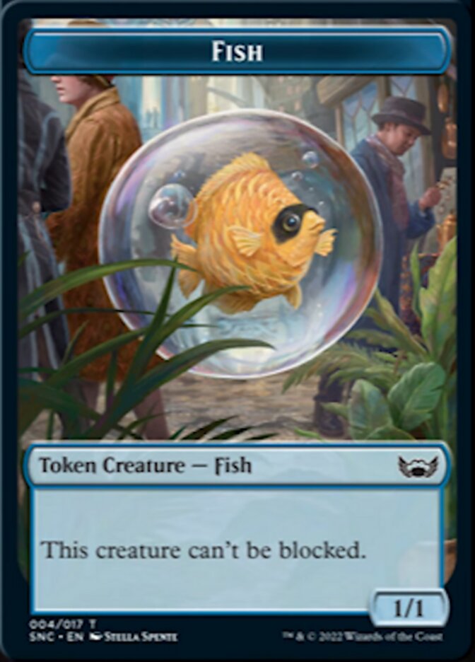 Fish // Spirit Double-Sided Token [Streets of New Capenna Tokens] | Rock City Comics
