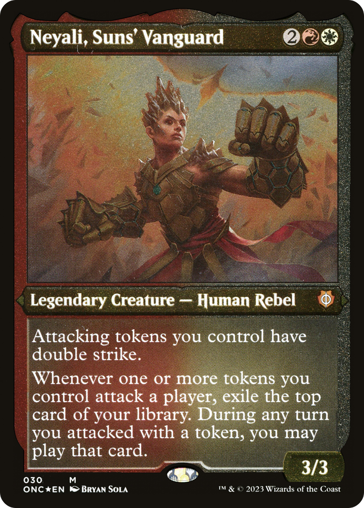 Neyali, Suns' Vanguard (Foil Etched) (Display Commander) [Phyrexia: All Will Be One Commander] | Rock City Comics