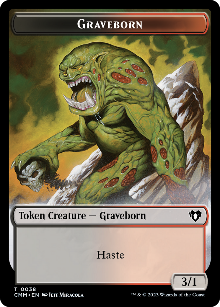 Spirit (0010) // Graveborn Double-Sided Token [Commander Masters Tokens] | Rock City Comics