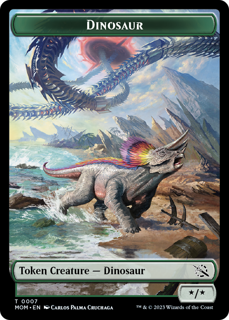 Treasure (21) // Dinosaur Double-Sided Token [March of the Machine Tokens] | Rock City Comics