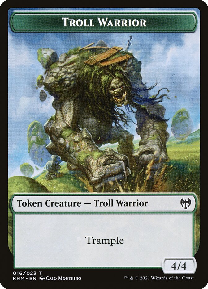 Human Warrior // Troll Warrior Double-Sided Token [Kaldheim Tokens] | Rock City Comics