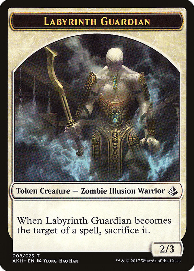 Warrior // Labyrinth Guardian Double-Sided Token [Amonkhet Tokens] | Rock City Comics