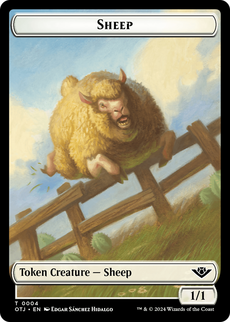 Sheep // Plot Double-Sided Token [Outlaws of Thunder Junction Tokens] | Rock City Comics