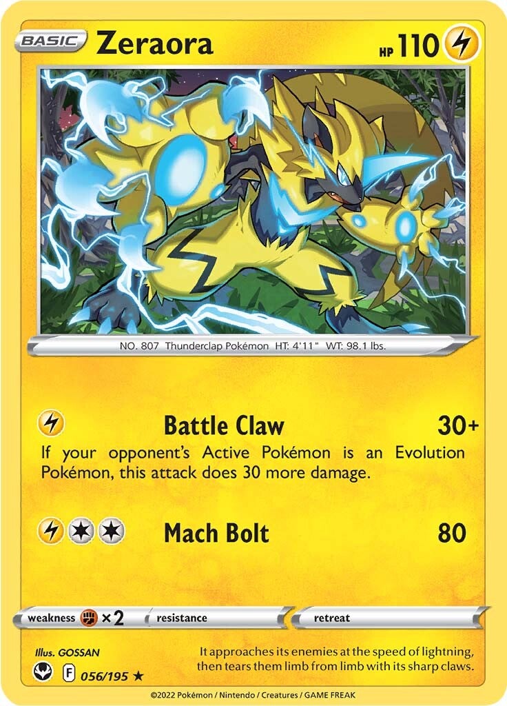 Zeraora (056/195) [Sword & Shield: Silver Tempest] | Rock City Comics