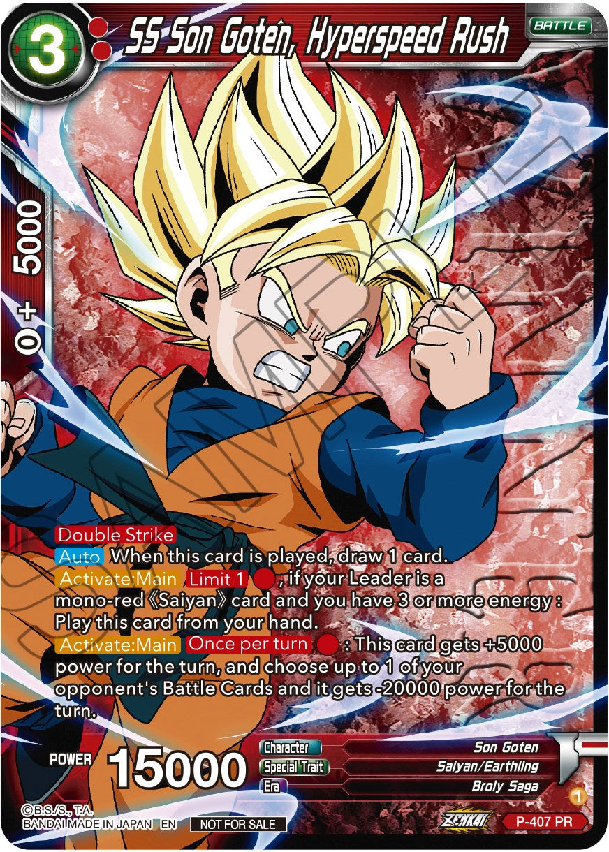 SS Son Goten, Hyperspeed Rush (Zenkai Series Tournament Pack Vol.1 Winner) (P-407) [Tournament Promotion Cards] | Rock City Comics