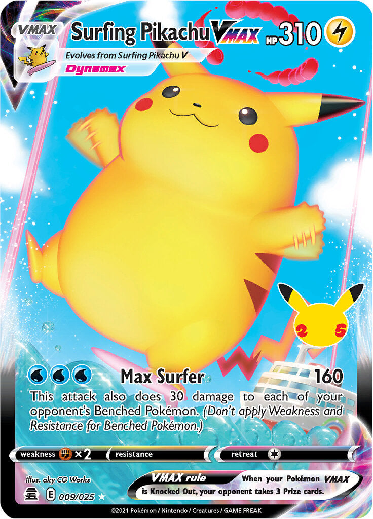 Surfing Pikachu VMAX (009/025) [Celebrations: 25th Anniversary] | Rock City Comics