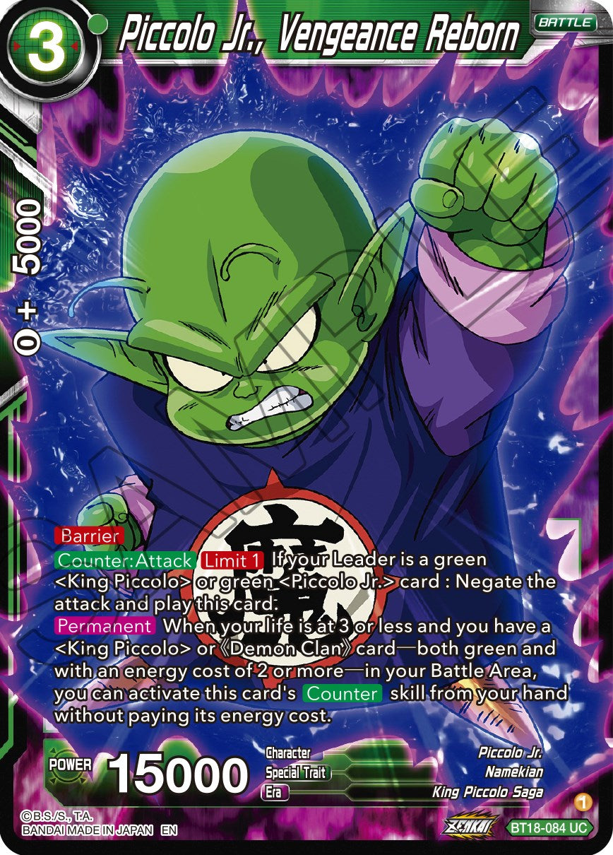 Piccolo Jr., Vengeance Reborn (BT18-084) [Dawn of the Z-Legends] | Rock City Comics