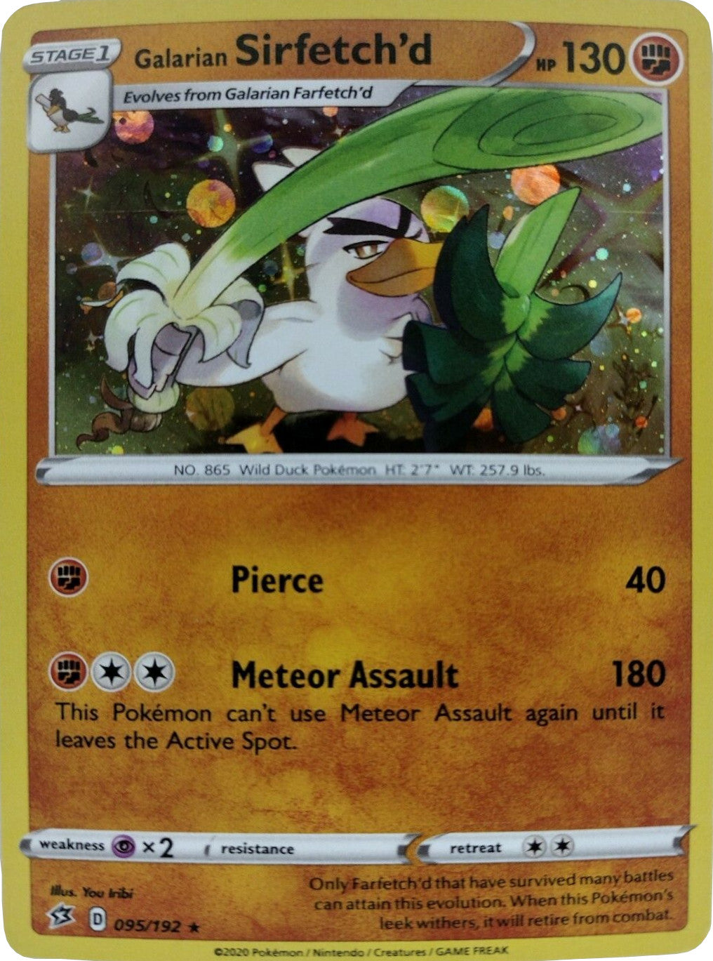 Galarian Sirfetch'd (095/192) (Cosmos Holo) [Sword & Shield: Rebel Clash] | Rock City Comics