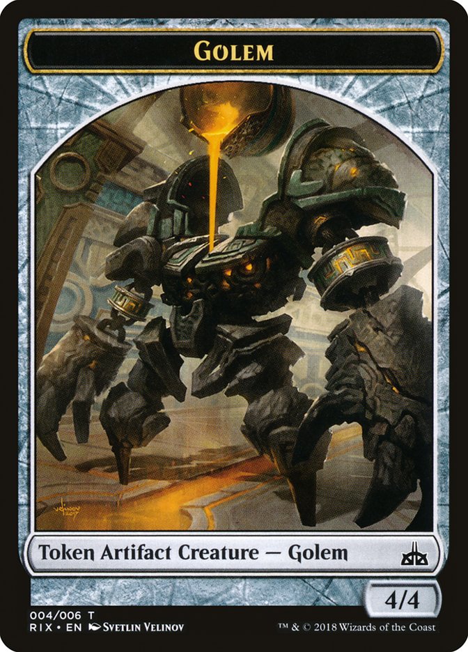 Golem Token [Rivals of Ixalan Tokens] | Rock City Comics