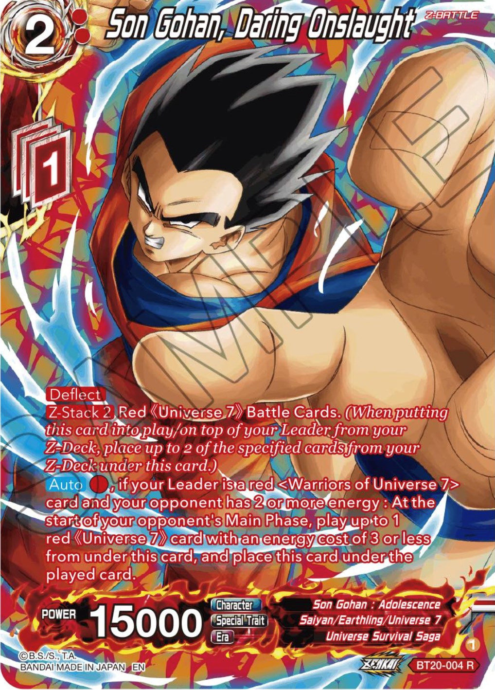 Son Gohan, Daring Onslaught (Silver Foil) (BT20-004) [Power Absorbed] | Rock City Comics