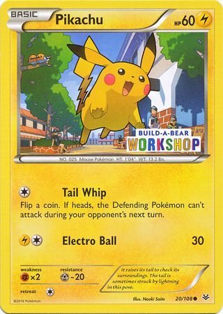 Pikachu (20/108) (Build A Bear Workshop Exclusive) [Miscellaneous Cards] | Rock City Comics