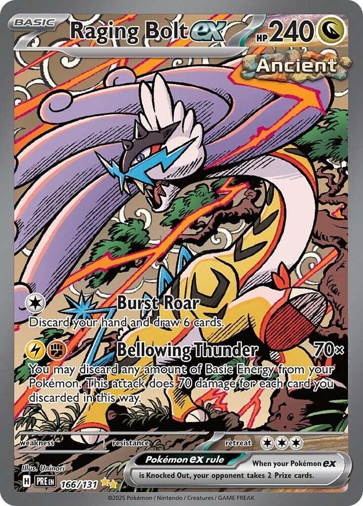 Raging Bolt ex (166/131) [Scarlet & Violet: Prismatic Evolutions] | Rock City Comics