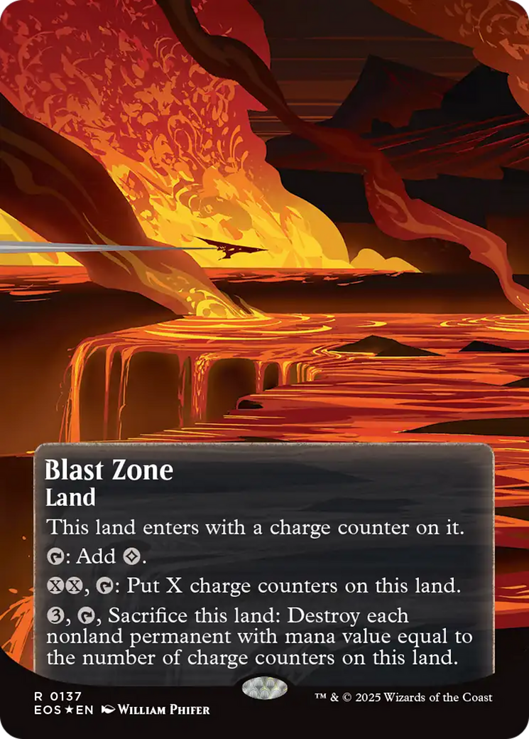 Blast Zone (0137) (Borderless) (Galaxy Foil) [Edge of Eternities: Stellar Sights] | Rock City Comics