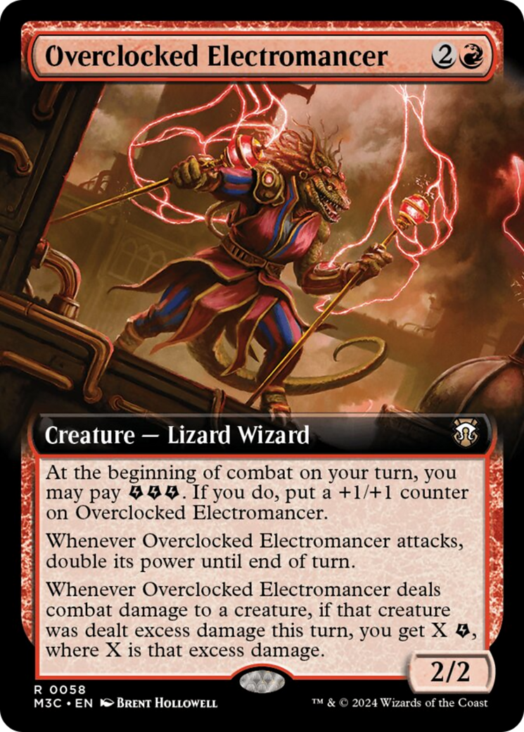 Overclocked Electromancer (Extended Art) (Ripple Foil) [Modern Horizons 3 Commander] | Rock City Comics