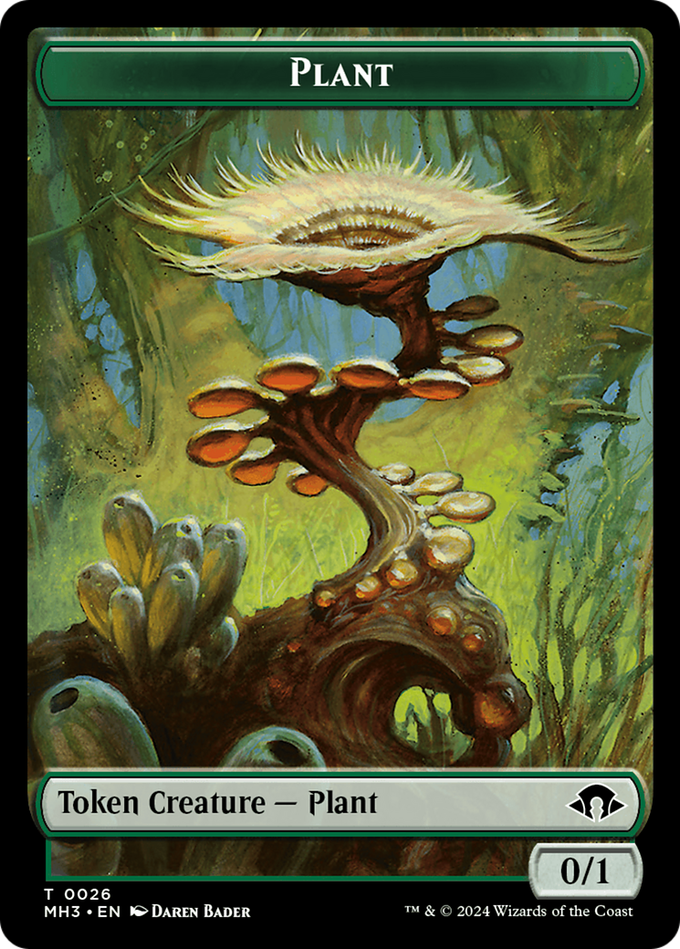 Plant (Ripple Foil) // Zombie Double-Sided Token [Modern Horizons 3 Tokens] | Rock City Comics