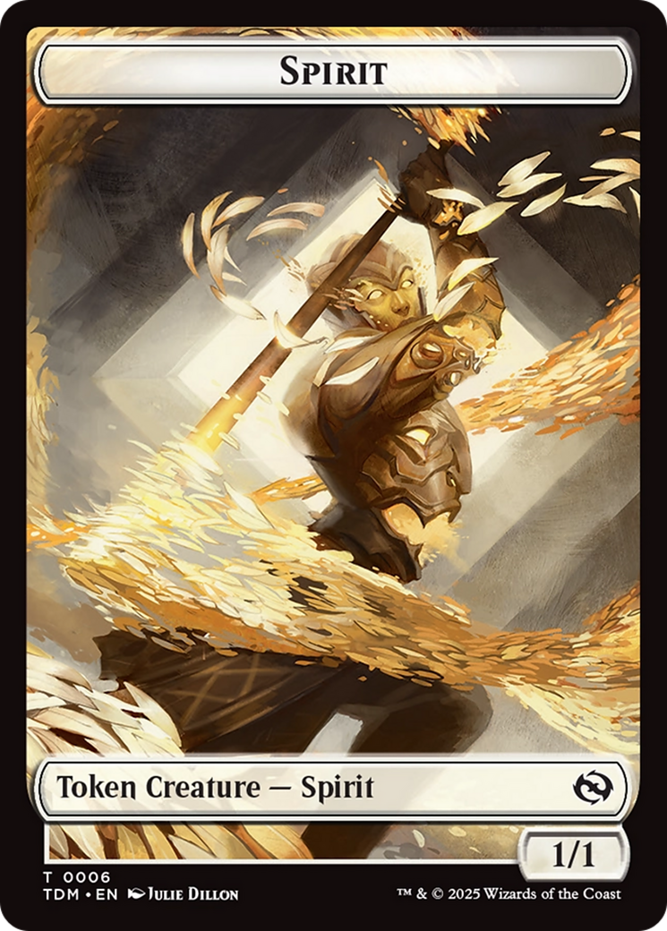 Spirit (0006) // Spirit (0007) Double-Sided Token [Tarkir: Dragonstorm Tokens] | Rock City Comics