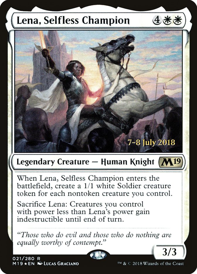 Lena, Selfless Champion [Core Set 2019 Prerelease Promos] | Rock City Comics