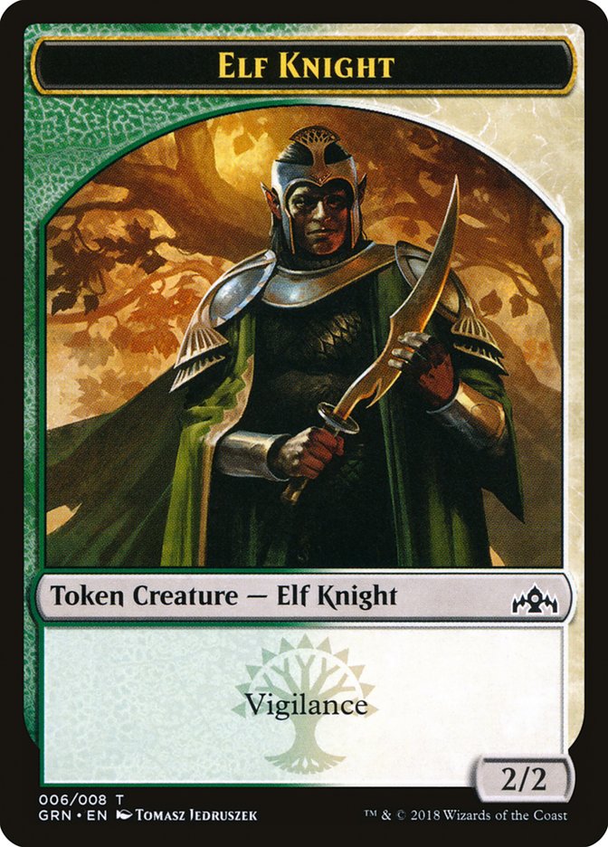 Elf Knight Token [Guilds of Ravnica Tokens] | Rock City Comics