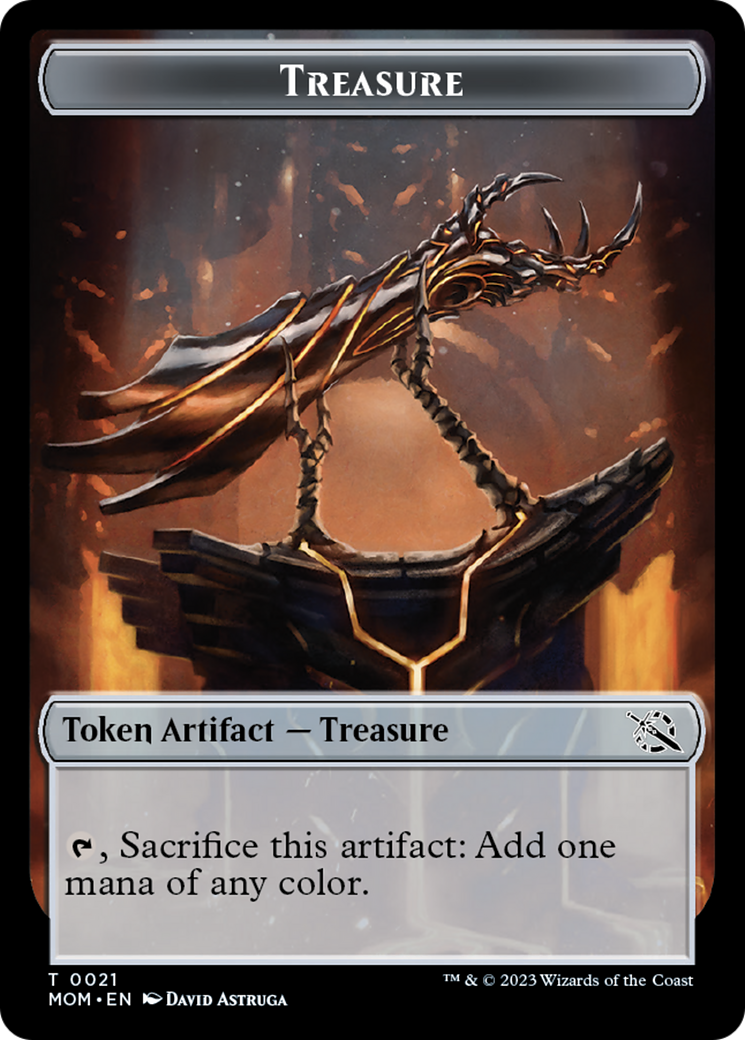 Treasure (21) // Phyrexian Saproling Double-Sided Token [March of the Machine Tokens] | Rock City Comics