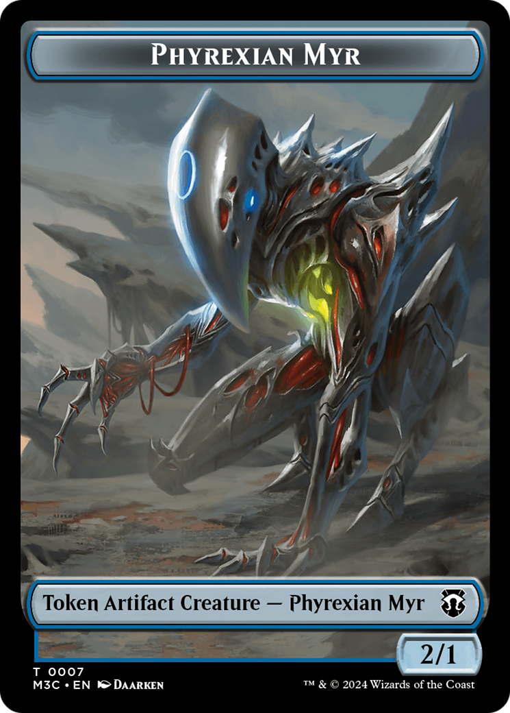 Phyrexian Myr (Ripple Foil) // Servo Double-Sided Token [Modern Horizons 3 Commander Tokens] | Rock City Comics