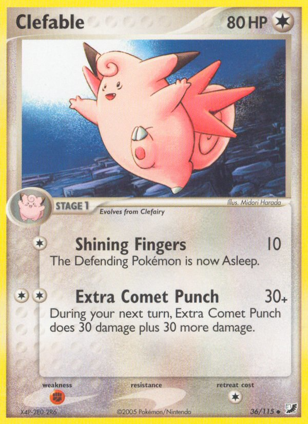 Clefable (36/115) [EX: Unseen Forces] | Rock City Comics