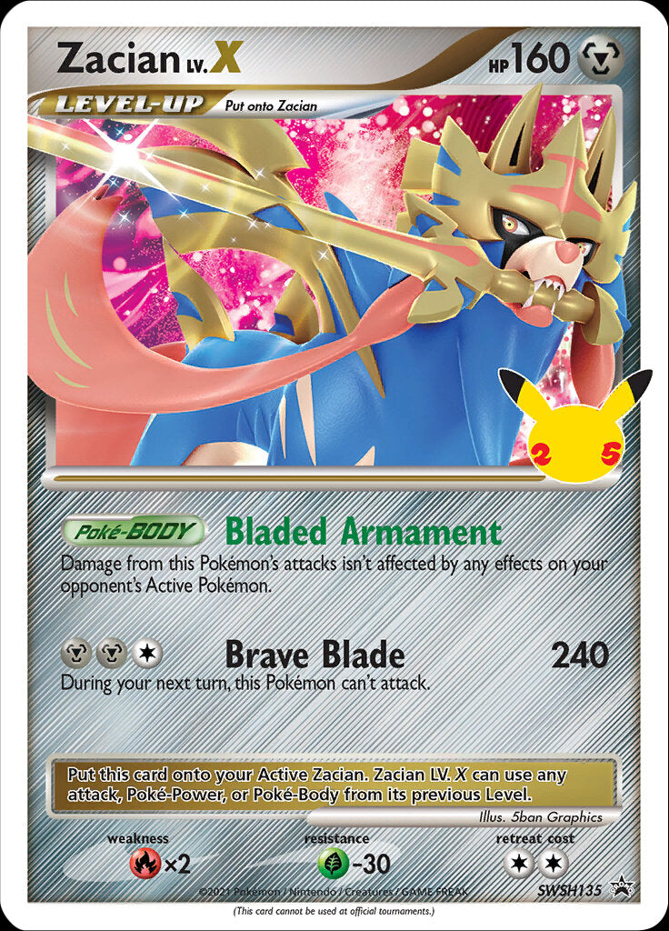 Zacian LV.X (SWSH135) (Celebrations) [Sword & Shield: Black Star Promos] | Rock City Comics