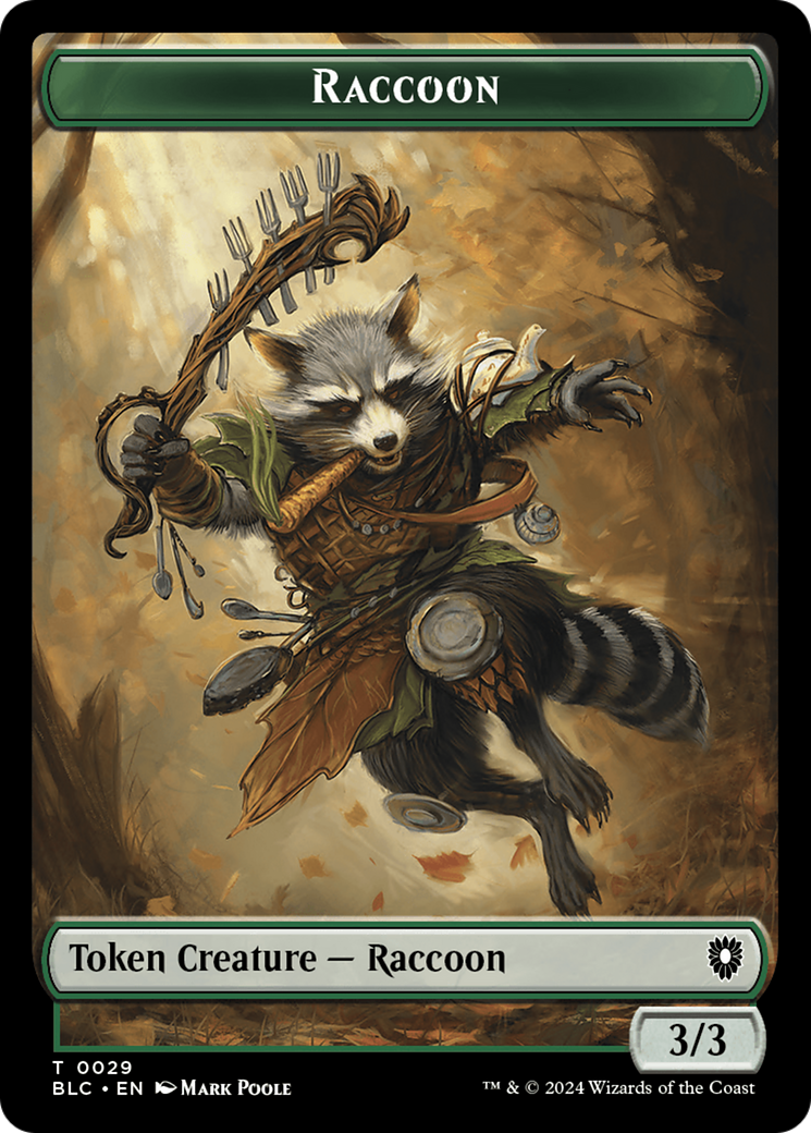 Rat // Raccoon Double-Sided Token [Bloomburrow Commander Tokens] | Rock City Comics