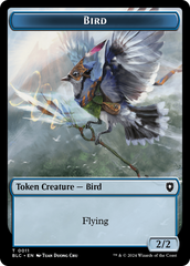 Bird (011) // Fish Double-Sided Token [Bloomburrow Commander Tokens] | Rock City Comics