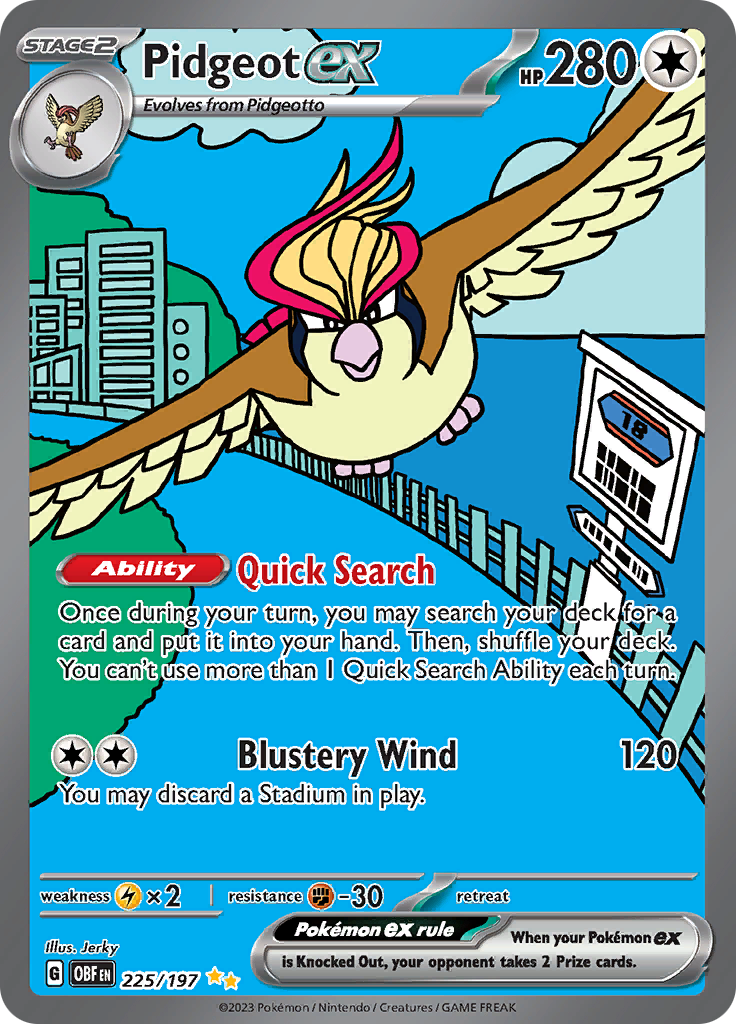 Pidgeot ex (225/197) [Scarlet & Violet: Obsidian Flames] | Rock City Comics