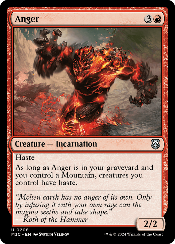 Anger (Ripple Foil) [Modern Horizons 3 Commander] | Rock City Comics