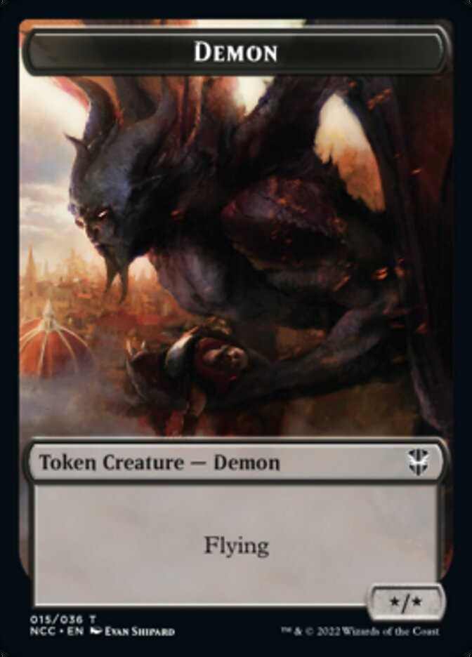 Demon // Copy Double-Sided Token [Streets of New Capenna Commander Tokens] | Rock City Comics