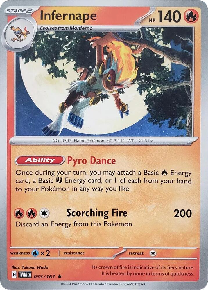 Infernape (033/167) (Theme Deck Exclusive) [Scarlet & Violet: Twilight Masquerade] | Rock City Comics