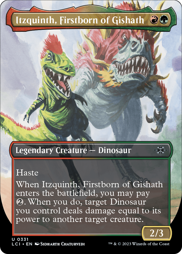Itzquinth, Firstborn of Gishath (Borderless) [The Lost Caverns of Ixalan] | Rock City Comics