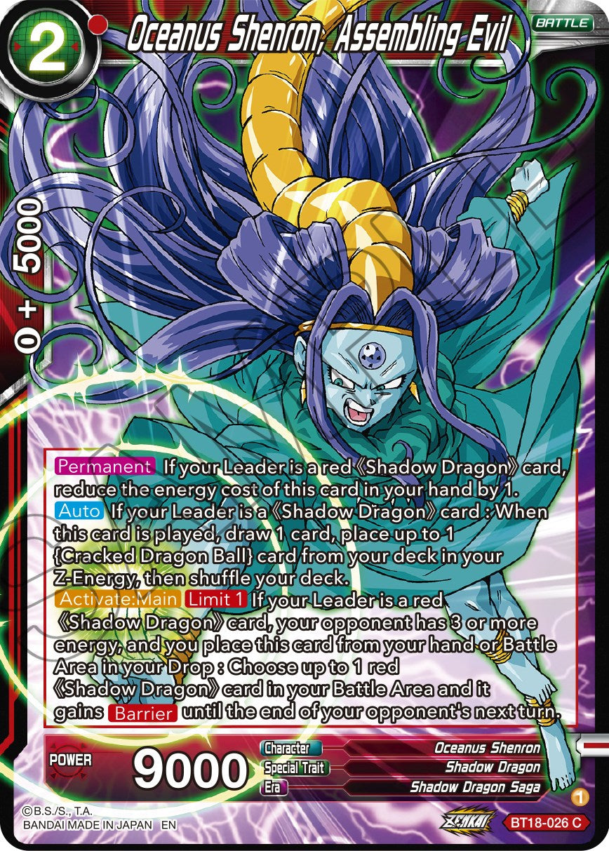 Oceanus Shenron, Assembling Evil (BT18-026) [Dawn of the Z-Legends] | Rock City Comics