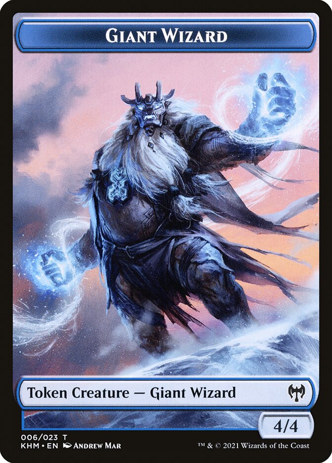 Dwarf Berserker // Giant Wizard Double-Sided Token [Kaldheim Tokens] | Rock City Comics