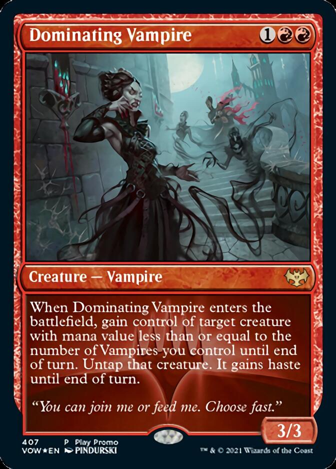 Dominating Vampire (Play Promo) [Innistrad: Crimson Vow Promos] | Rock City Comics