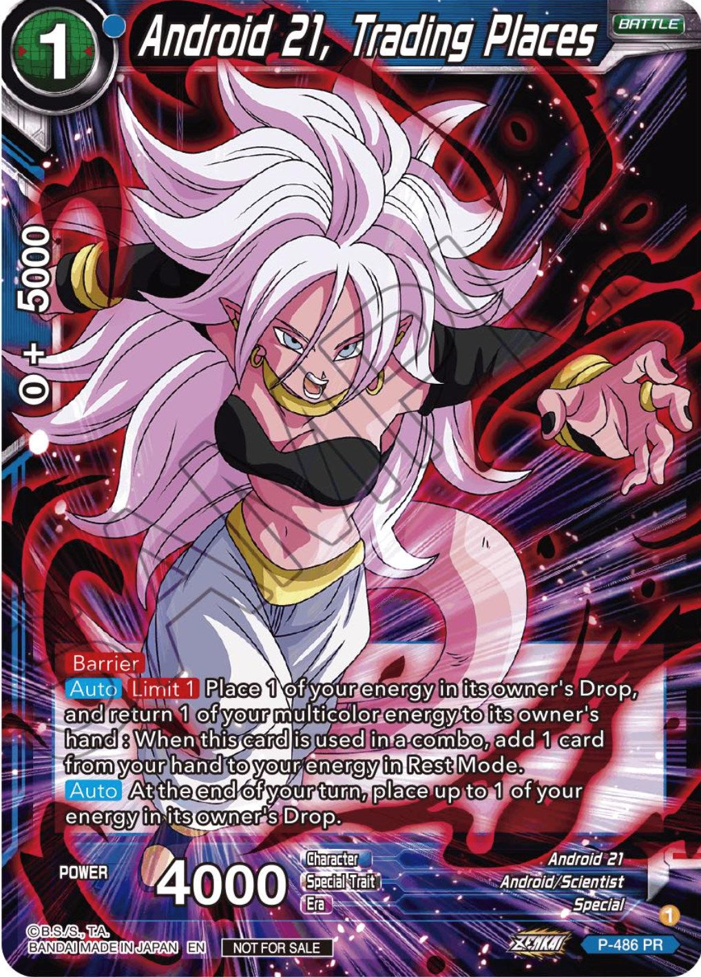 Android 21, Trading Places (Zenkai Series Tournament Pack Vol.3) (P-486) [Tournament Promotion Cards] | Rock City Comics