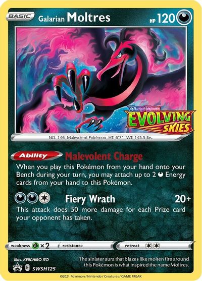 Galarian Moltres (SWSH125) (Prerelease Promo) [Sword & Shield: Black Star Promos] | Rock City Comics