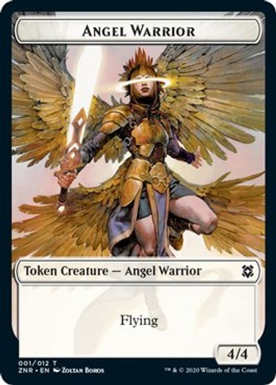 Angel Warrior // Shark Double-Sided Token [Challenger Decks 2021 Tokens] | Rock City Comics