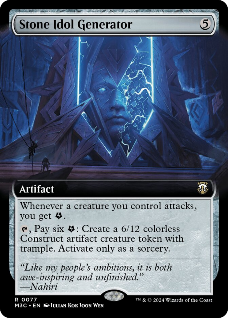 Stone Idol Generator (Extended Art) (Ripple Foil) [Modern Horizons 3 Commander] | Rock City Comics