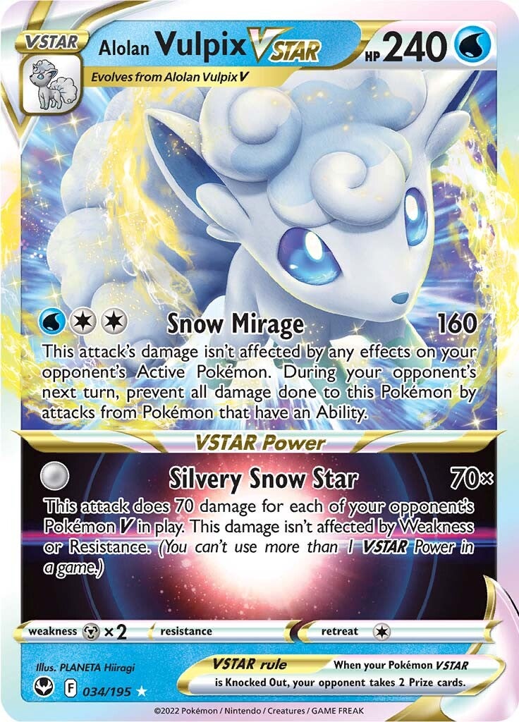 Alolan Vulpix VSTAR (034/195) [Sword & Shield: Silver Tempest] | Rock City Comics