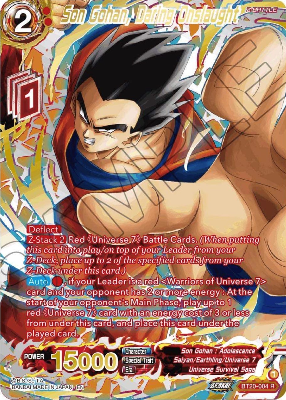 Son Gohan, Daring Onslaught (Gold-Stamped) (BT20-004) [Power Absorbed] | Rock City Comics