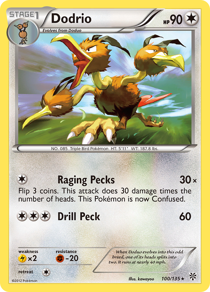 Dodrio (100/135) [Black & White: Plasma Storm] | Rock City Comics