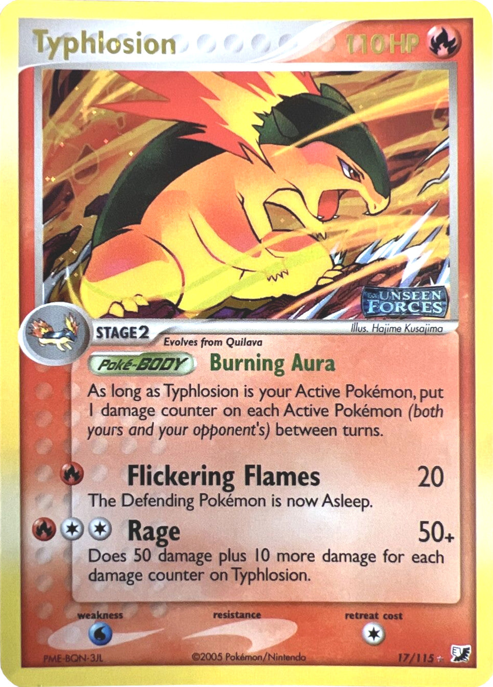 Typhlosion (17/115) (Stamped) [EX: Unseen Forces] | Rock City Comics