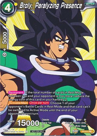 Broly, Paralyzing Presence (Broly Pack Vol. 3) (P-111) [Promotion Cards] | Rock City Comics