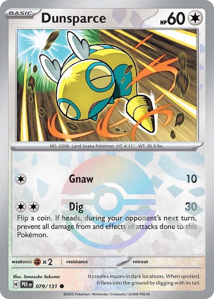 Dunsparce (079/131) (Poke Ball Pattern) [Scarlet & Violet: Prismatic Evolutions] | Rock City Comics